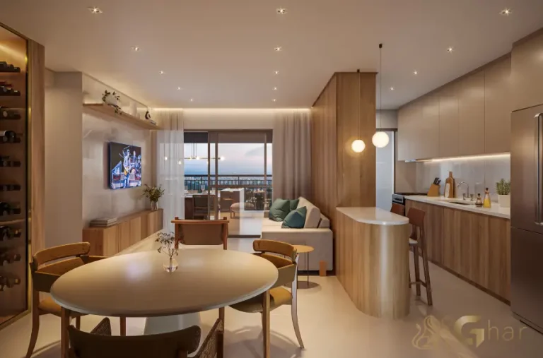 Living do apartamento decorado 118 m² no Vista Tatuapé Boulevard