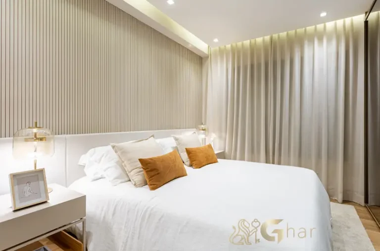 Suíte master do apartamento decorado 118 m² no Vista Tatuapé Boulevard