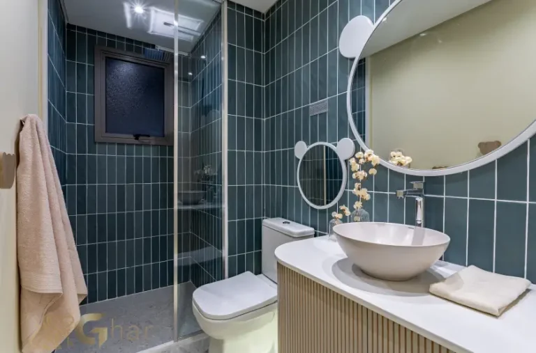 Banheiro social do apartamento decorado de 103 m² no Vitrine Tatuapé Condomínio Clube