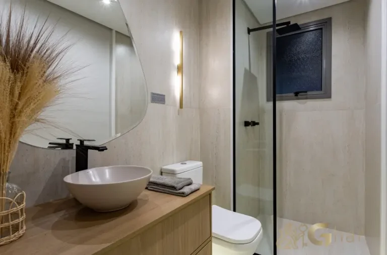 Banheiro da suíte do apartamento decorado de 103 m² no Vitrine Tatuapé Condomínio Clube