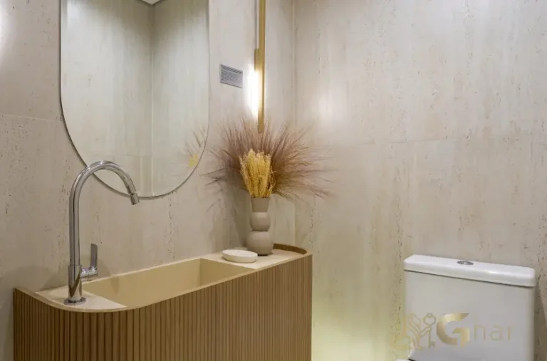 Lavabo do apartamento decorado de 103 m² no Vitrine Tatuapé Condomínio Clube