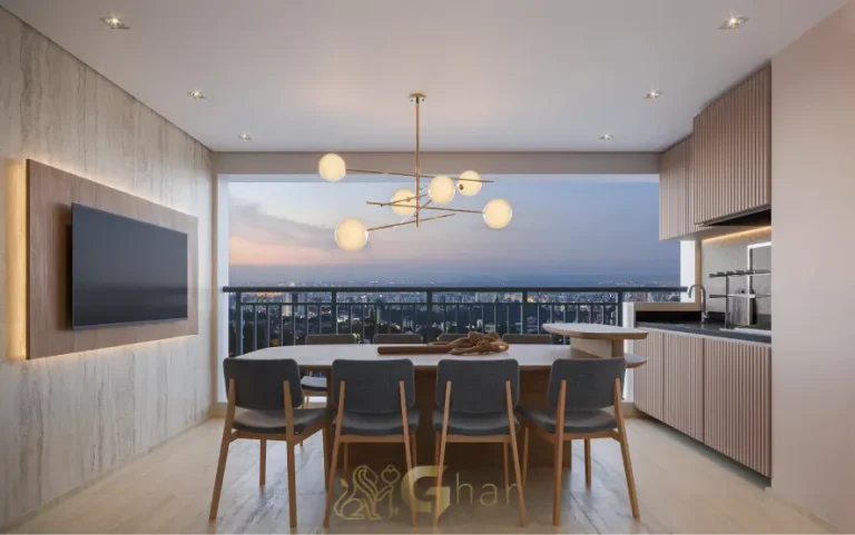 Terraço do apartamento decorado de 103 m² no Vitrine Tatuapé Condomínio Clube