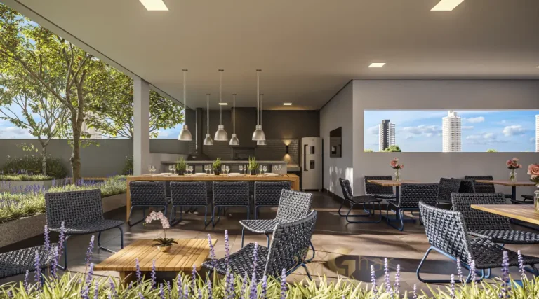 Churrasqueira coberta do Vitrine Tatuapé Condomínio Clube para confraternizações