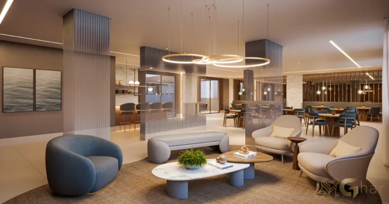 Salão de festas do Vitrine Tatuapé Condomínio Clube com espaço elegante para eventos