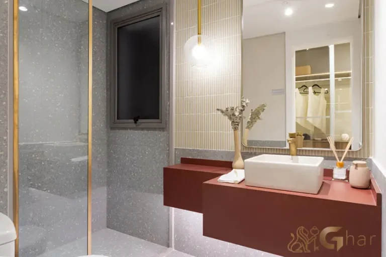 Banheiro da suíte do apartamento decorado de 95m² no Walk Alto do Ipiranga