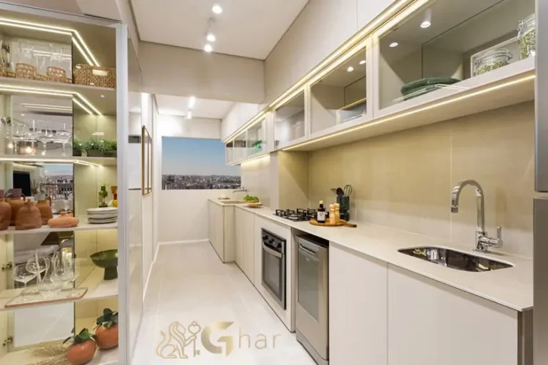 Cozinha do apartamento decorado de 95m² no Walk Alto do Ipiranga