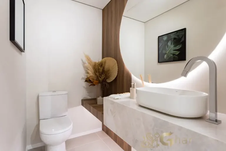 Lavabo do apartamento decorado de 95m² no Walk Alto do Ipiranga