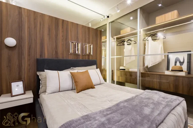 Suíte master do apartamento decorado de 95m² no Walk Alto do Ipiranga