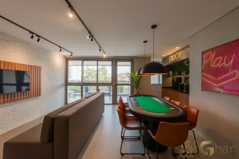 Salão de jogos com terraço no Walk Alto do Ipiranga, condomínio de apartamentos no Alto do Ipiranga em São Paulo