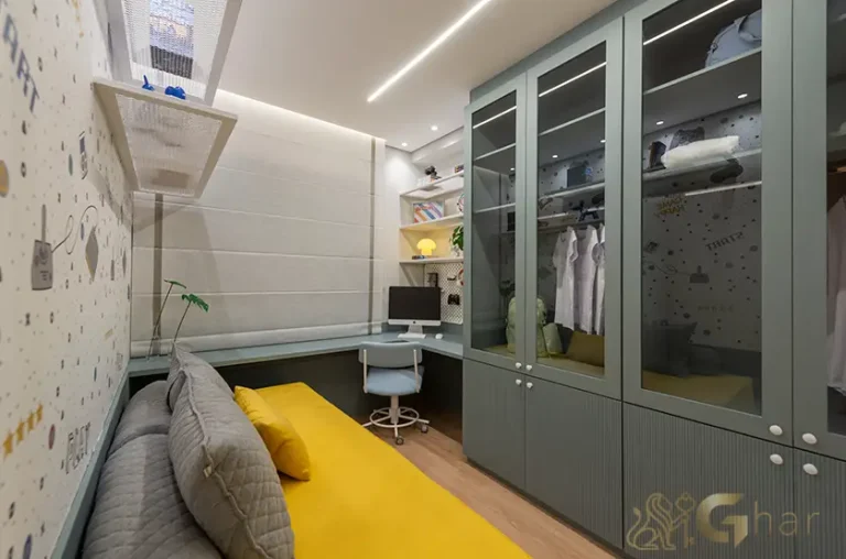 Quarto do apartamento decorado de 91 m² no Walk Belém by Diálogo