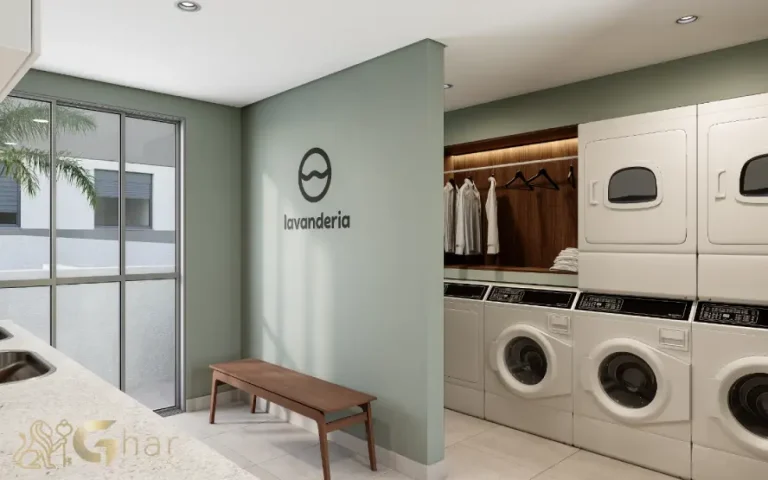 Lavanderia do condomínio 360º Park View no City América São Paulo
