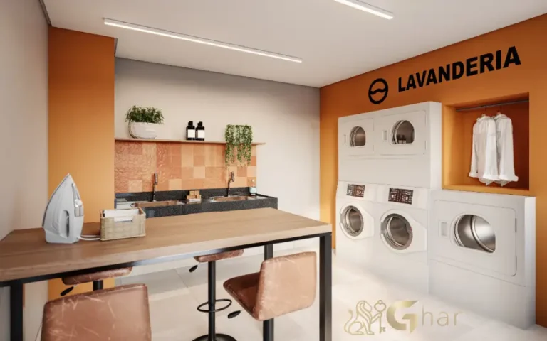 Lavanderia compartilhada do condomínio Alto Chácara Santo Antônio