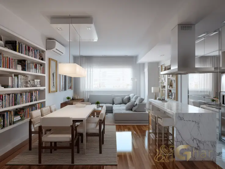 Apartamento decorado do Alto São Domingos com sala de jantar e estar integradas em Pirituba