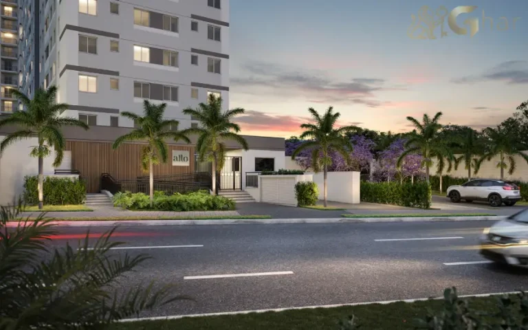 Fachada e portaria do condomínio Alto São Domingos em Pirituba, São Paulo