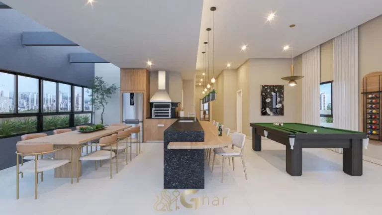 Salão gourmet do condomínio Antônio Flor Santana em São Paulo