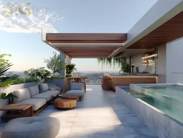 Cobertura com piscina e área externa em apartamento à venda no Itaim Bibi