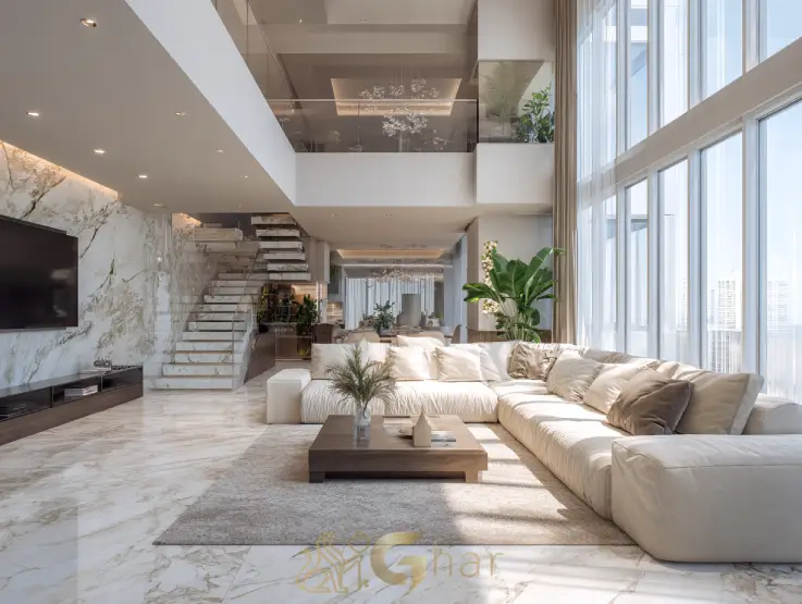 Sala de apartamento duplex de altíssimo padrão à venda no Itaim Bibi