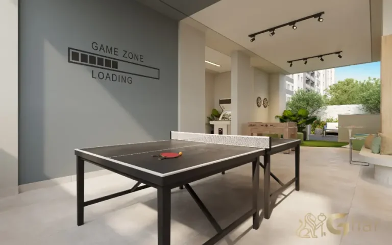 Salão de jogos do condomínio Arte Santa Marina na Água Branca SP