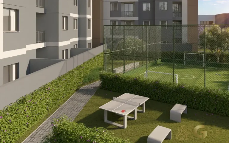 Área de lazer externa do condomínio Astro Santa Marina na Água Branca