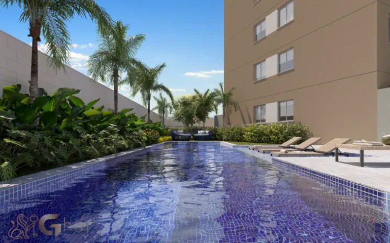 Piscina do condomínio Astro Santa Marina na Água Branca São Paulo