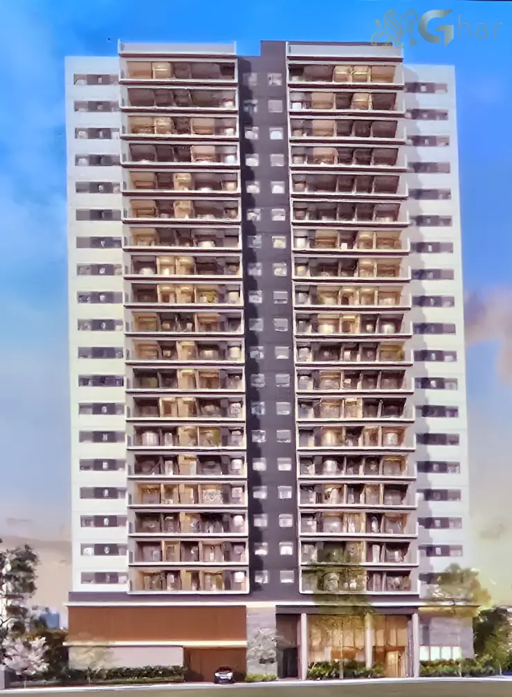 Fachada do condomínio Autoria MAC Fagundes Filho em São Judas com torre única e arquitetura contemporânea