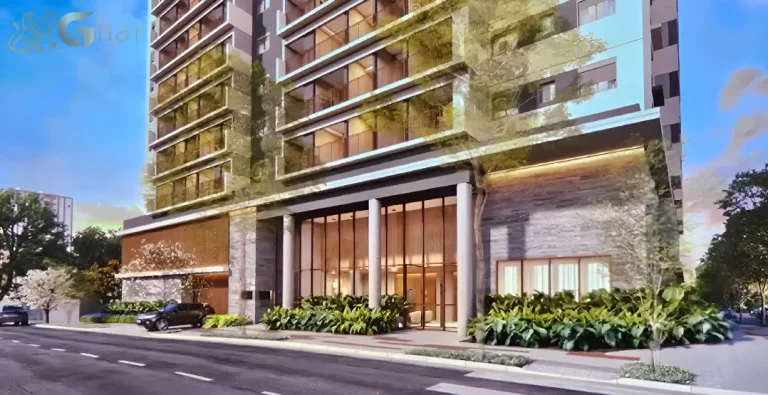 Fachada e portaria do condomínio Autoria MAC Fagundes Filho em São Judas com arquitetura moderna e torre única