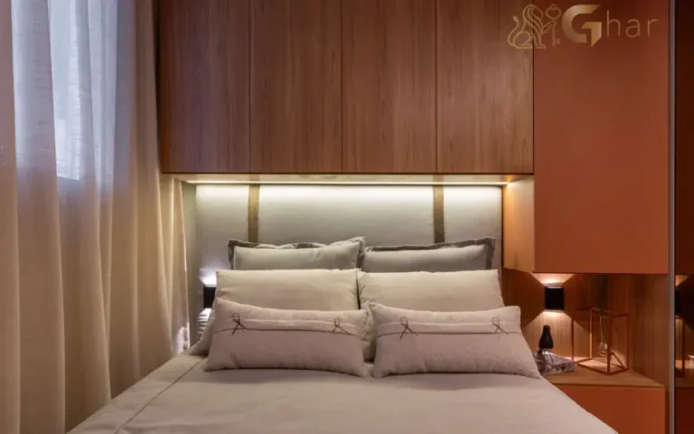 Dormitório de casal do apartamento decorado do Cidade Central no Centro de São Paulo