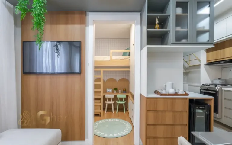 Sala de TV do apartamento decorado no Cidade Jaguaré Villa Eldorado