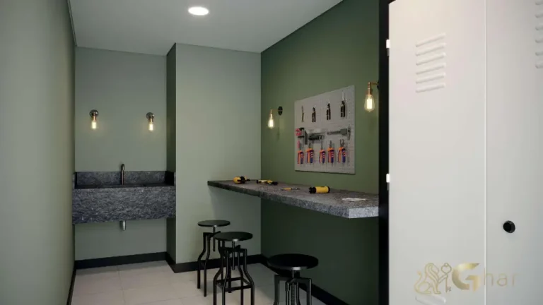 Oficina compartilhada do condomínio Cidade Jaguaré Villa Lobos para manutenção e pequenos reparos