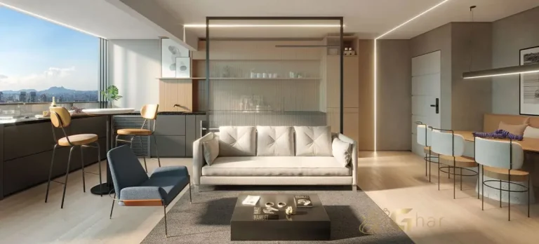 Apartamento decorado do Cidade Jockey na Torre Paris com living de 76 m²