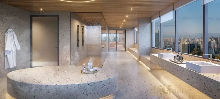 Banho turco do Cidade Jockey no Butantã com área de relaxamento