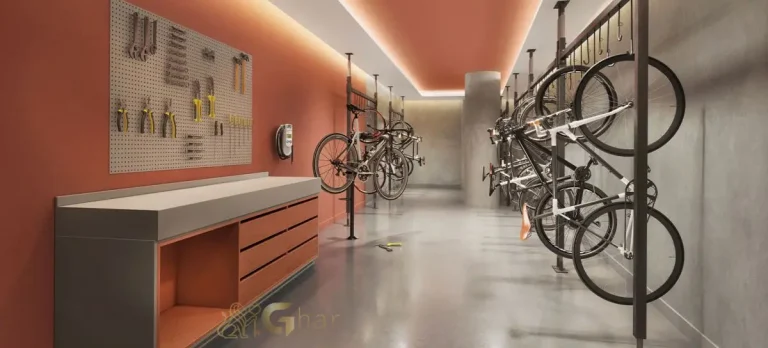 Bicicletário do Cidade Jockey no Butantã com espaço seguro para bicicletas