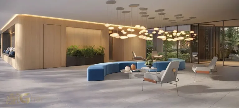 Lobby da Torre Paris do Cidade Jockey com ambiente elegante