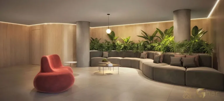 Lobby da Torre Shanghai do Cidade Jockey com design contemporâneo