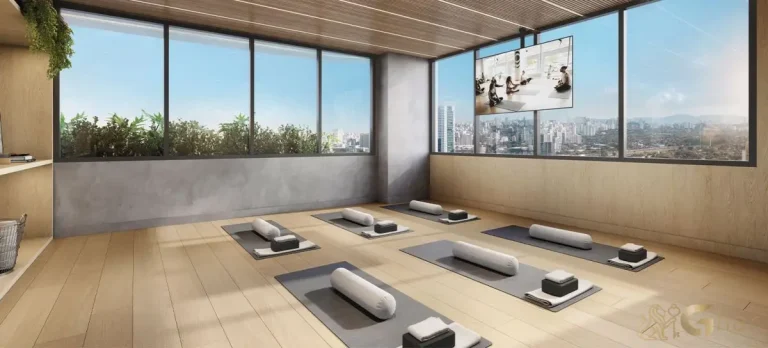 Sala de Yoga do Cidade Jockey no Butantã com ambiente calmo e bem-estar