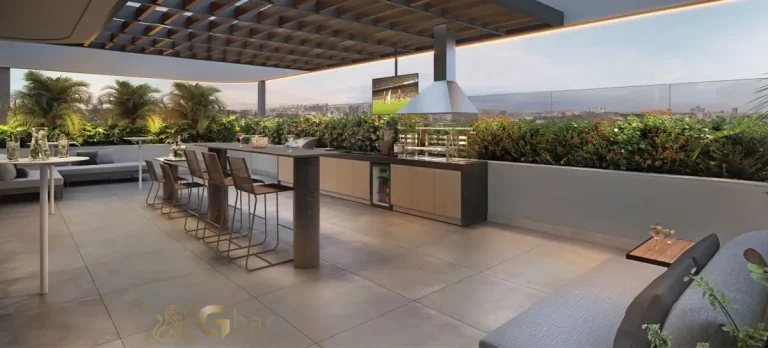 Sky Bar do Cidade Jockey na Torre Paris com vista elevada e ambiente sofisticado