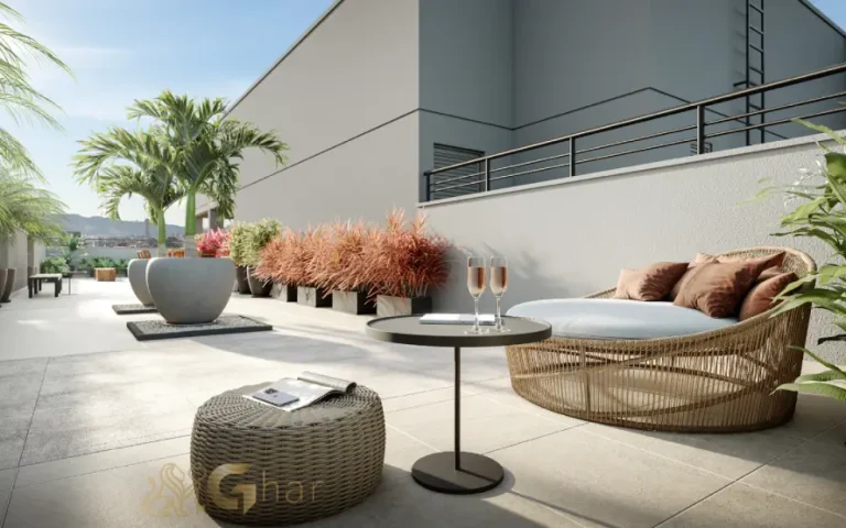 Área de estar externo no condomínio Cidade Lapa – Água Branca