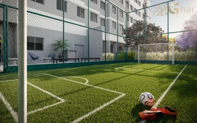 Quadra de grama sintética no condomínio Cidade Lapa – Água Branca