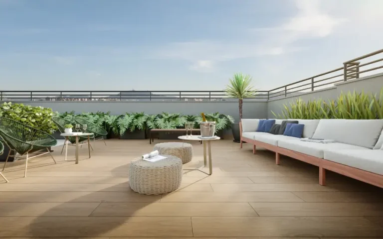 Lounge no rooftop do condomínio Cidade Lapa – Água Branca