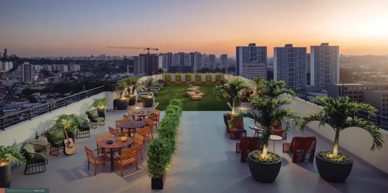Rooftop do condomínio Cidade Lapa Pompeia com área de lazer na Água Branca