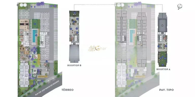 Planta de implantação do condomínio Cidade Lapa Pompeia na Água Branca