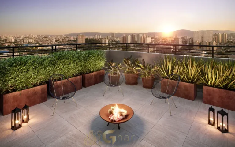 Fire space no rooftop do condomínio Cidade Lapa - Santa Marina na Água Branca