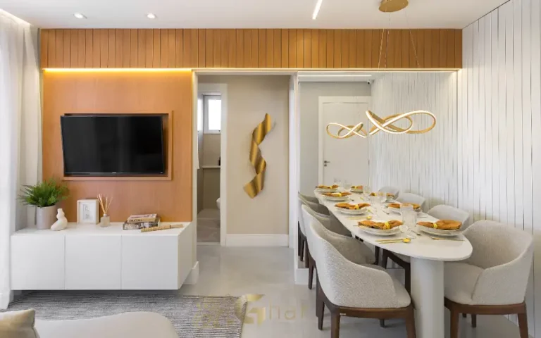 Sala de estar e jantar decorada do Cidade Mooca San Marco em São Paulo