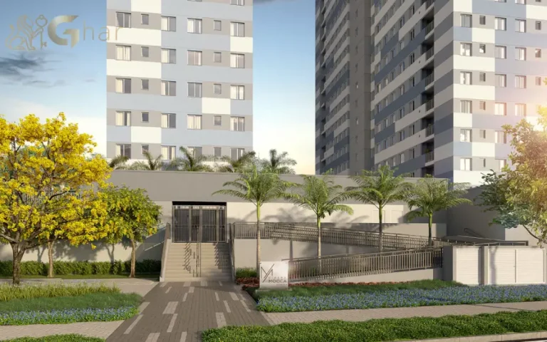 Fachada com portaria do condomínio Cidade Mooca San Marco na Mooca