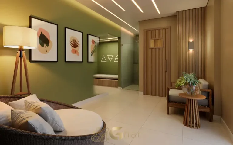 Sauna e área de descanso do condomínio Cidade Mooca San Marco na Mooca