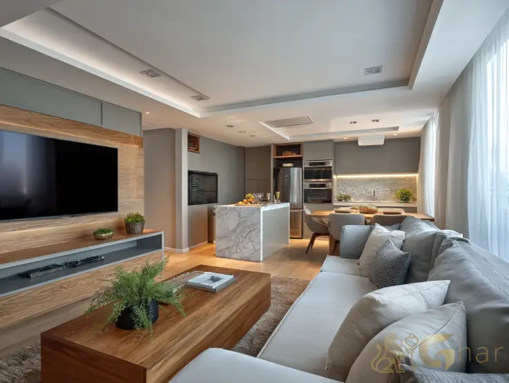 Apartamento decorado com sala e cozinha aberta do Cidade Mooca San Pietro na Mooca São Paulo