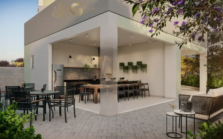 Churrasqueira do condomínio Cidade Mooca – Venezia com espaço gourmet para confraternizações