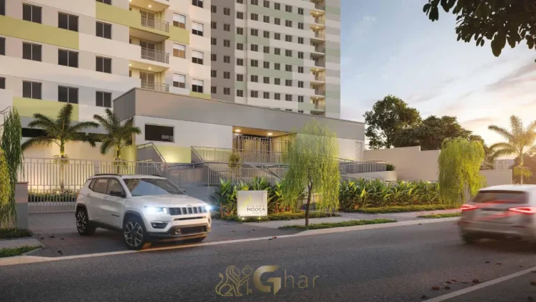 Fachada com portaria do condomínio Cidade Mooca – Venezia garantindo segurança