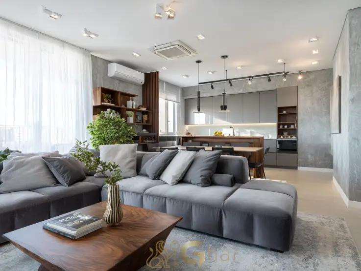 Sala de estar do apartamento decorado do Cidade Villa Lobos Maestro no Jaguaré