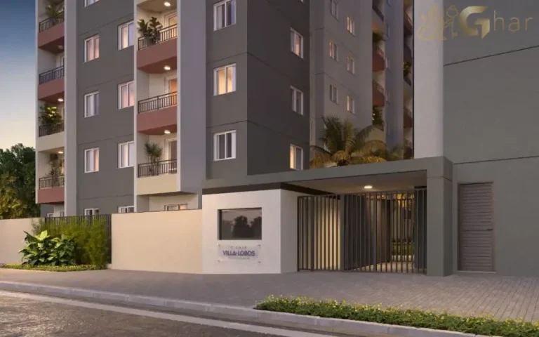 Fachada e portaria do condomínio Cidade Villa Lobos Maestro no Jaguaré